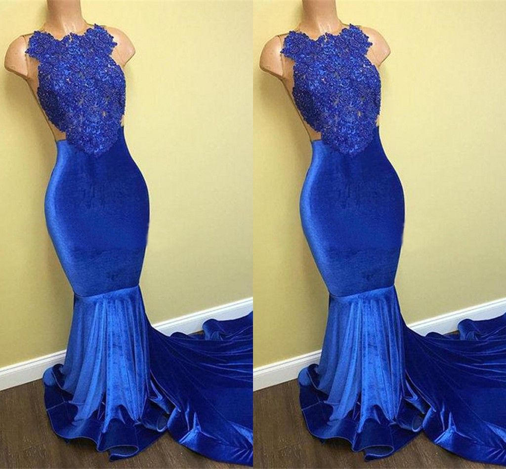 royal blue velvet gown