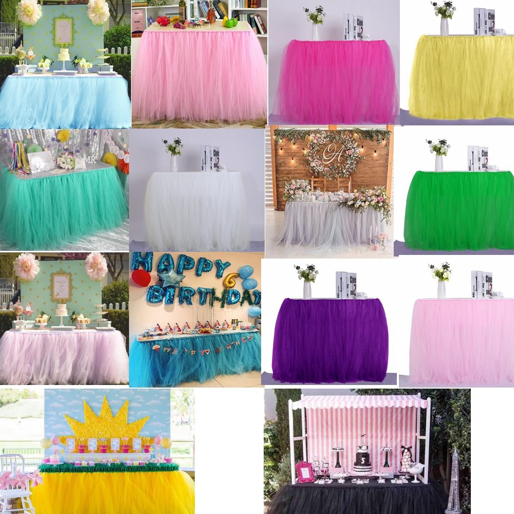 2020 Home Textiles Wedding Party Tulle Tutu Table Skirt Birthday