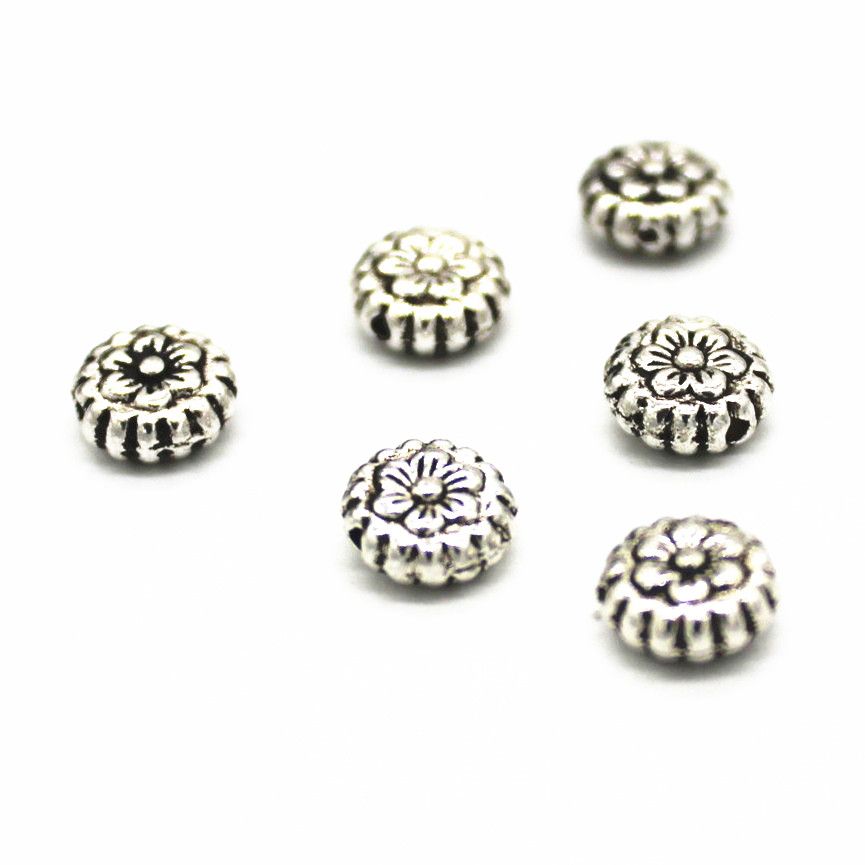 flat metal beads