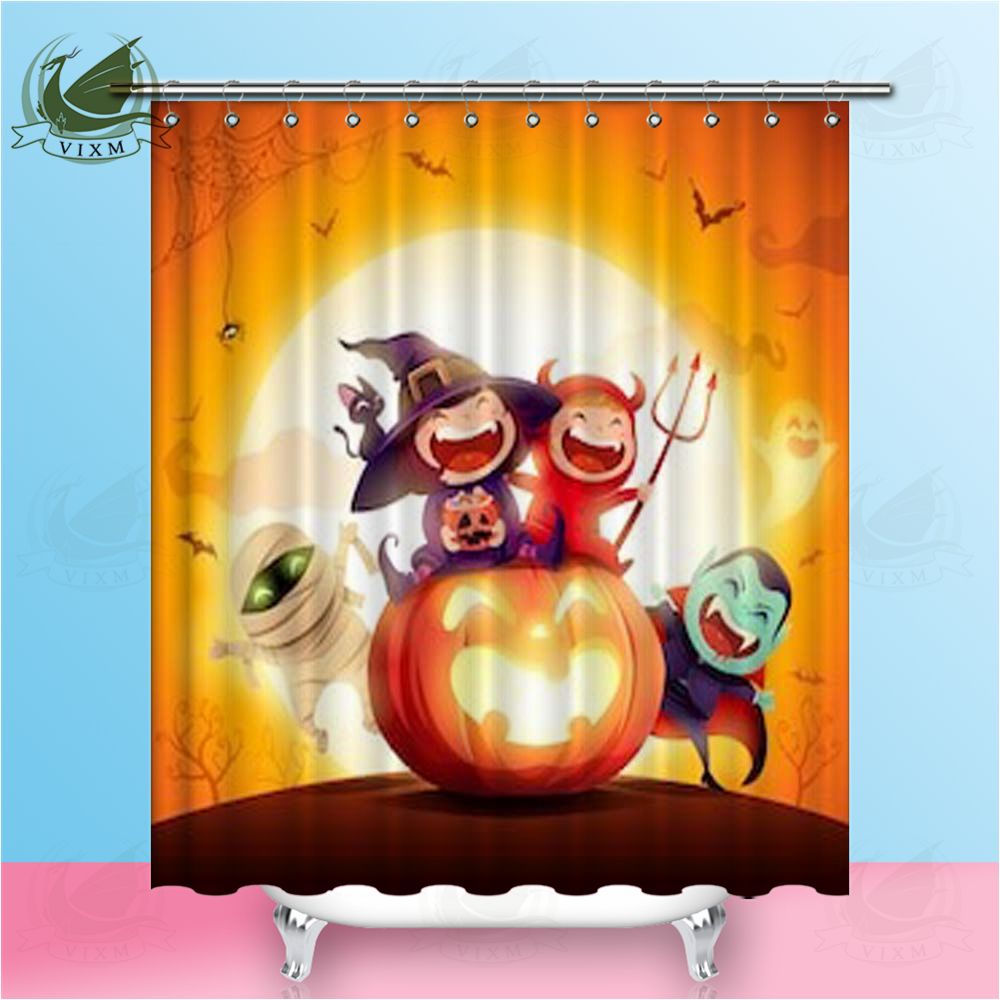 2019 Vixm Halloween Costume Giant Pumpkin Shower Curtains 3d