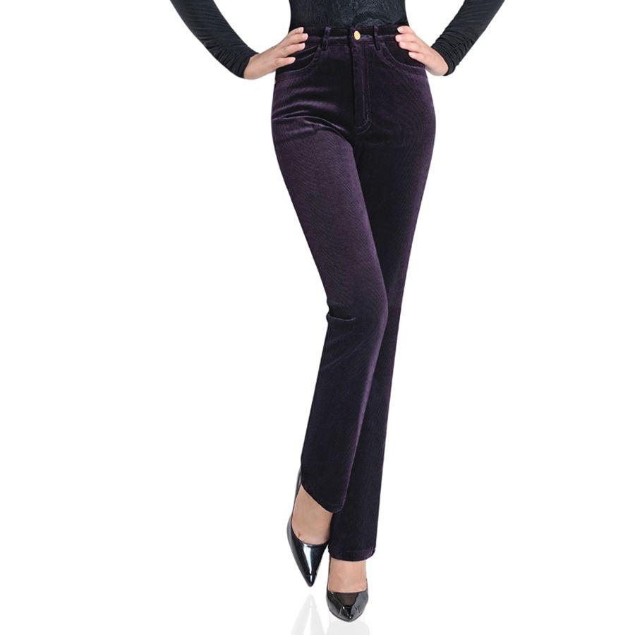 Купить Straight High Waist Suede Pants 