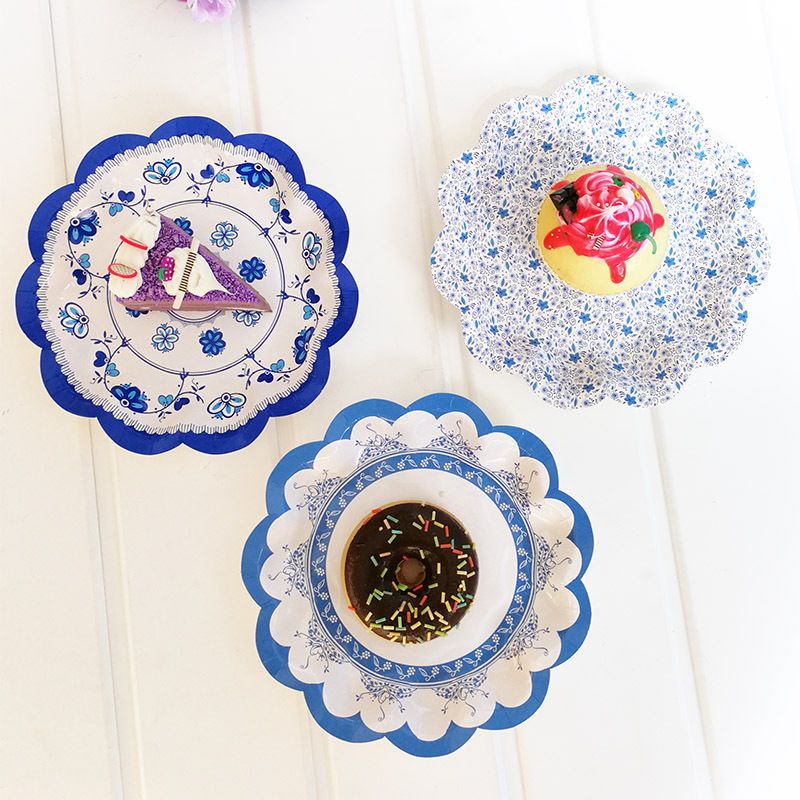 floral disposable tableware