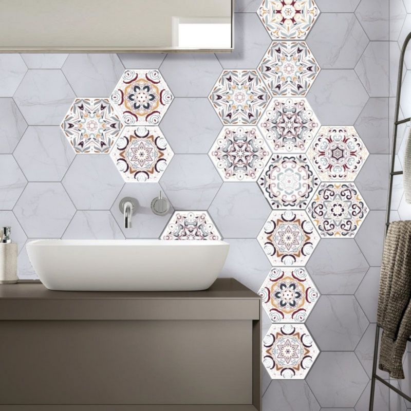 3d Tile Sticker Geometric Hexagonal Removable Waterproof Non Slip 3d Tile Sticker Geometric Hexagonal Removable Waterproof Non Slip Self Adhesive Wall Stciker For Kitchen Bathroom Tiles