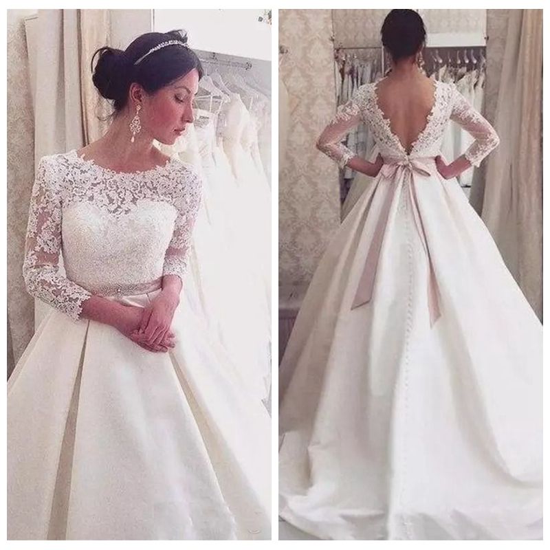 a line shape wedding dress