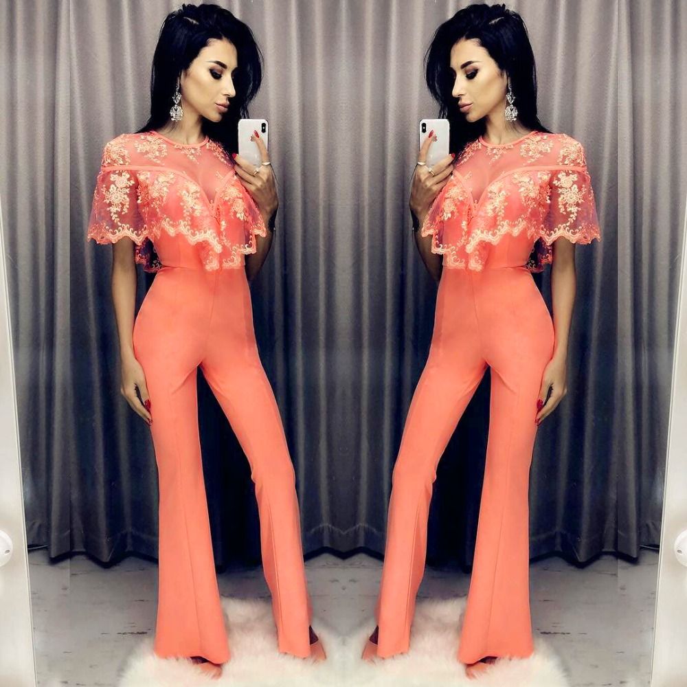 orange bandage jumpsuit