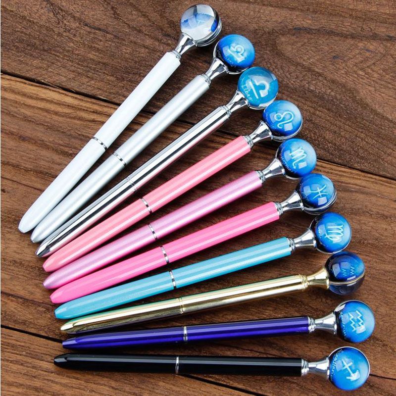 Crystal Ball Pens Ballpen Fashion Girl Large Diamond Ballpoint Pens Pens For School Stationery Office Supplies