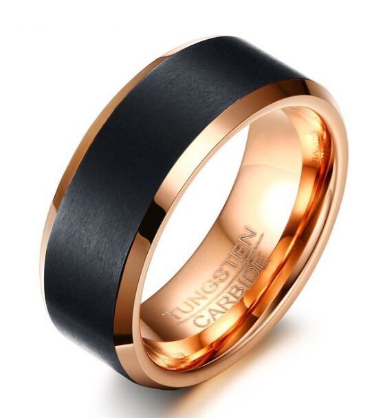 MenBand 8mm Nodo Celtico Intarsio Smussato Lucido Anello Di - Foto 3