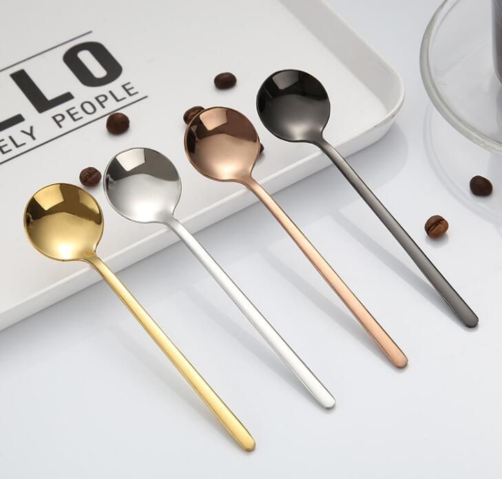 2 cucharas de acero inoxidable para mezclar cuberter/ía de helado y caf/é de mango largo