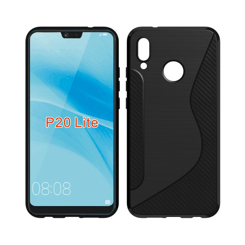 Caseishere For Huawei P20 Lite Case Soft S Line Drawing Silicone
