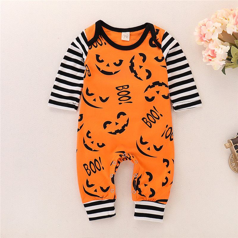 Halloween Outfits Boy Girl,Finess Infant Baby Long Sleeve Letter Print Cartoon Romper Jumpsuit Clothes