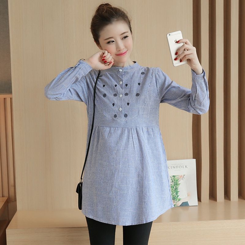 Compra Cintura De Algodón Bordado Plisado Maternidad Camisa De Verano Otoño  Blusa Tops Ropa Para Mujeres Embarazadas Ropa De Embarazo Barato | Entrega  Rápida Y Calidad | Es.Dhgate