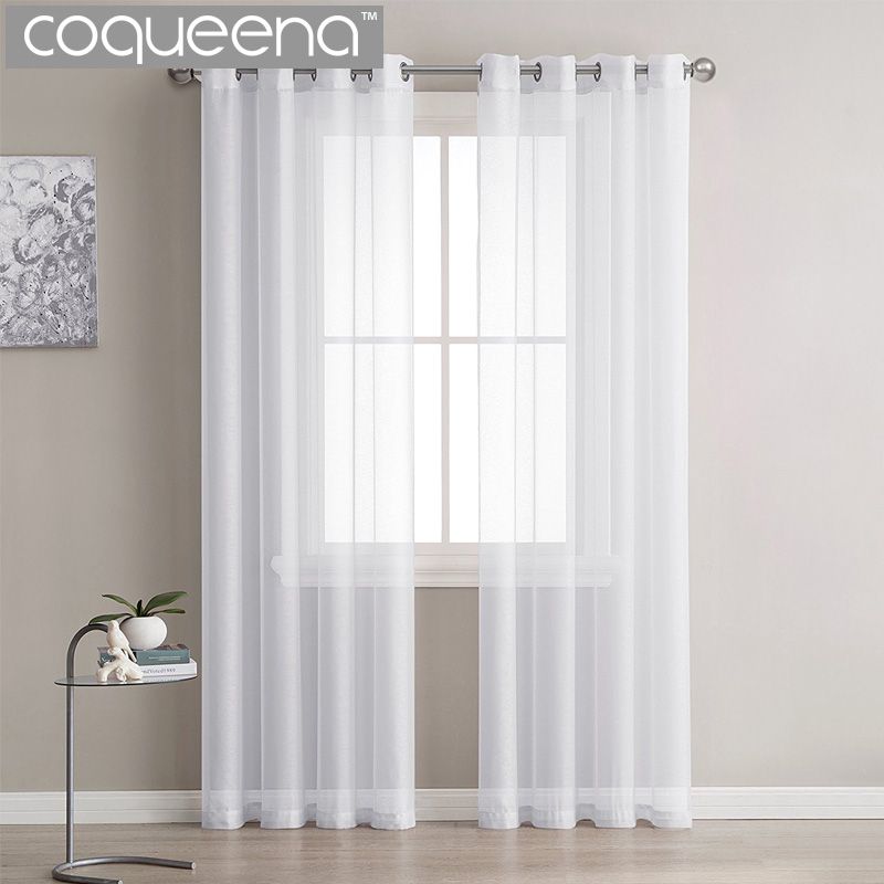 2019 Modern Plain White Sheer Curtains Kitchen Voile Tulle Curtains For Living Room Bedroom Door Window Custom Ready Made 1 Panel From Isaaco 33 77