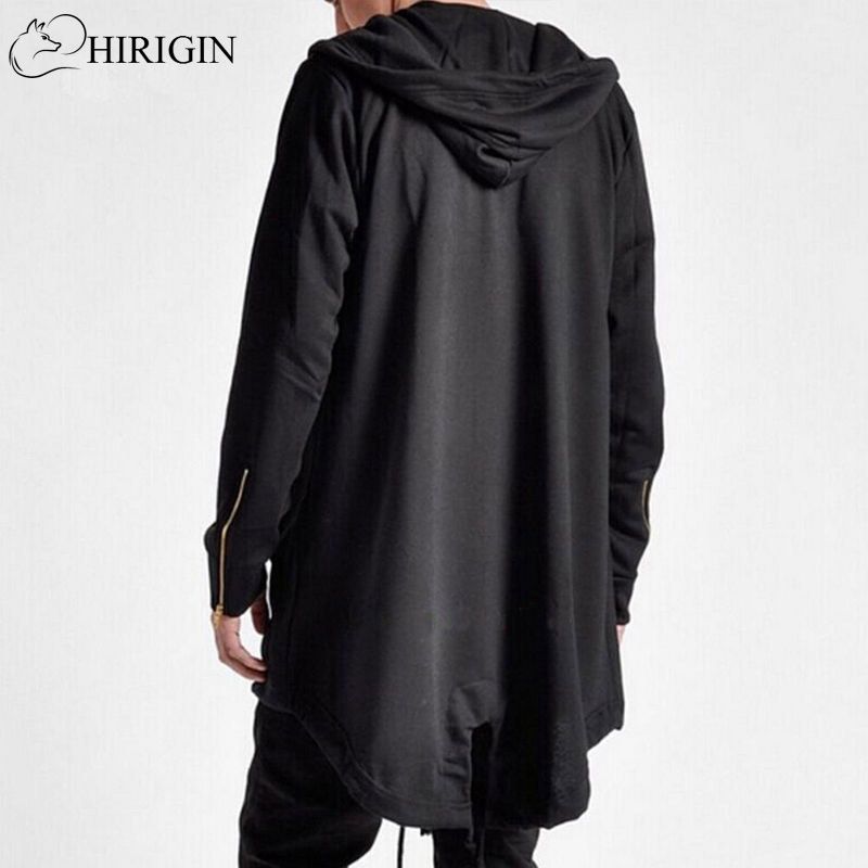 sobretudo masculino preto longo com capuz
