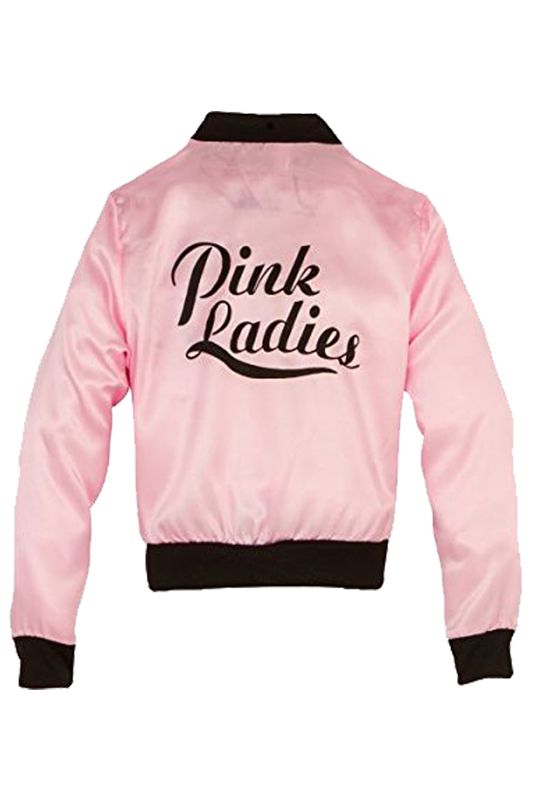 Nueva Llegada Pink Ladies Grease Costume Retro Chaqueta Cheerleader Girls Pink Autumn Coat Ropa de