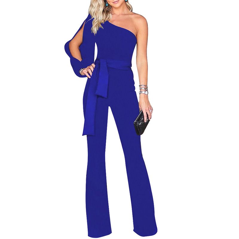 Acquistare Festa Sexy Pagliaccetti Donne Tuta Da Donna A Maniche Lunghe  Split Spalato Una Spalla Tuta Elegante Sezione Elegante Black Form  Formsuitsuitsuitsuit Economico | Consegna Veloce E Qualità | DHgate Italy
