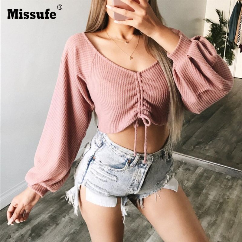 drawstring v neck blouse
