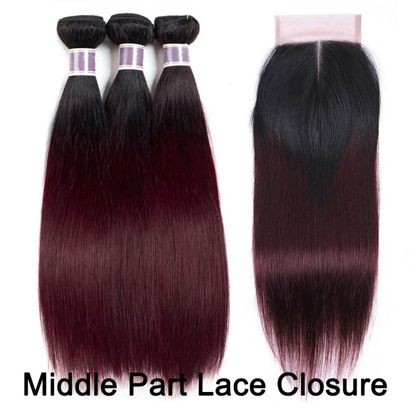 1B/99J 4x4 Middle Part Lace Sluiting