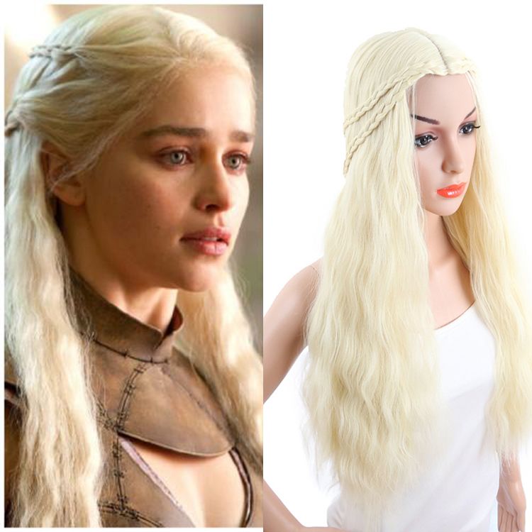 Blonde Color Cosplay Wigs Song of Ice and Fire game of power Daenerys Targaryen dragon mother Blonde Color Cosplay Wigs Song of Ice and Fire game of power Daenerys Targaryen dragon mother