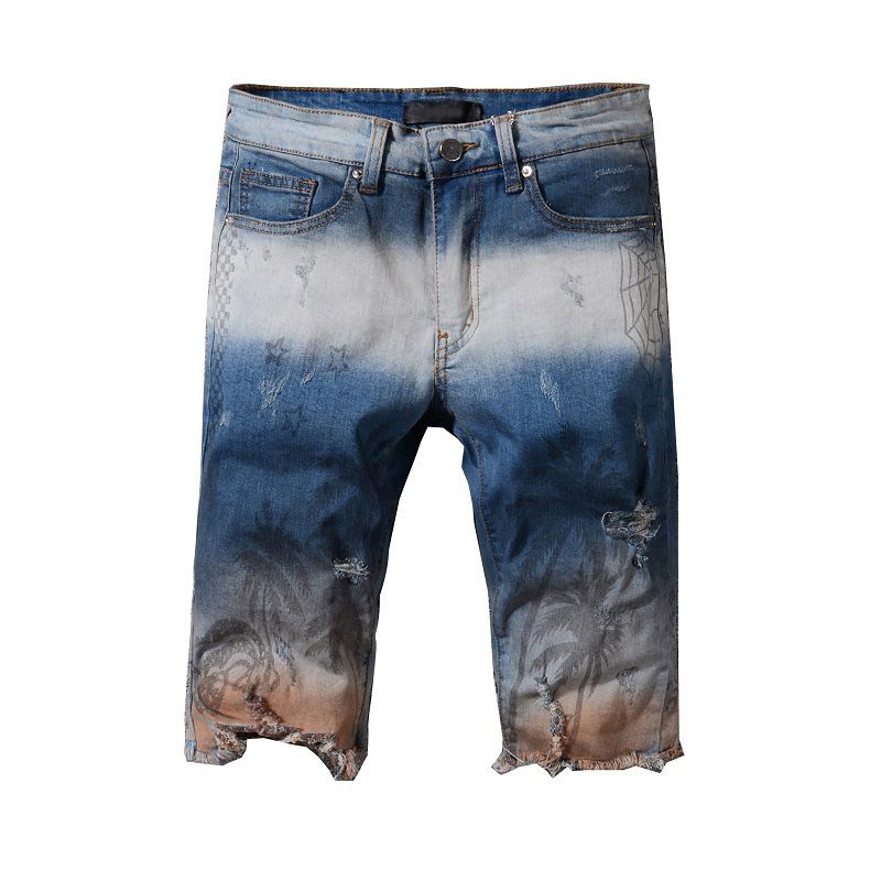 Acquistare 2018Moda Dipinta Pantaloncini Jeans Uomo Bohemian Print Jeans  Rock Revival Pantaloni Corti Moto BikePantaloncini In Denim Da Uomo Uomo  Jeans Firmati Economico | Consegna Veloce E Qualità | It.Dhgate