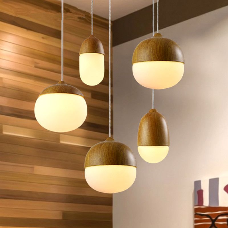 Nordic Nuts Pendant Lights Round Glass Ball Lampshade Pendant Lamps