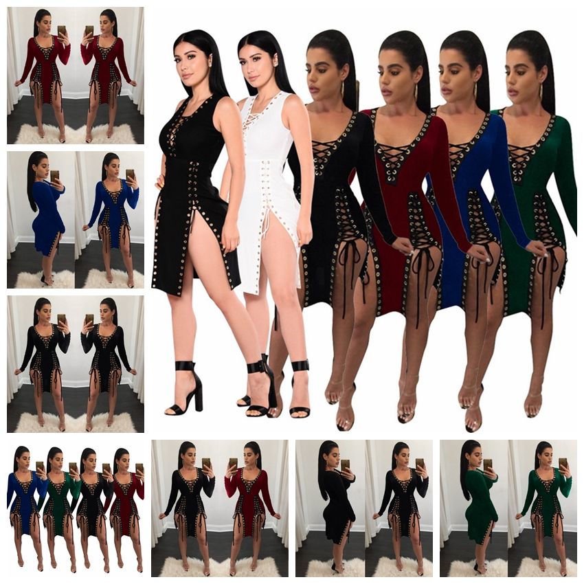 Compra 2021 Europa Estados Unidos Moda Color Sólido Sexy Sexy En Las  Esquinas Inferiores Superior Profundo V Vestido Hueco Hueco, Soporte Lote  Mixto Barato | Entrega Rápida Y Calidad | Es.Dhgate