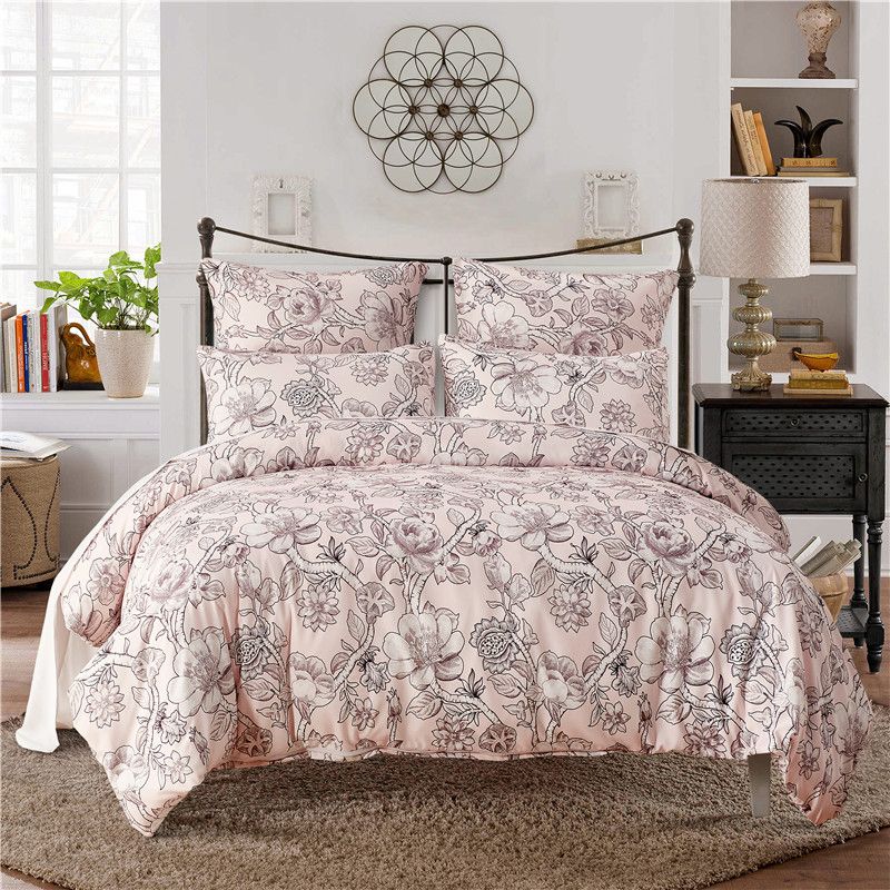 Fashion Pale Pink Print 2 Home Textiles Stylish Bedding Sets