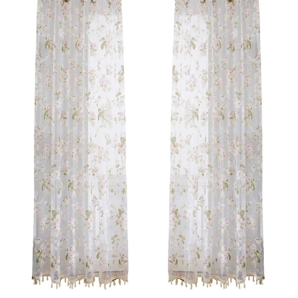 2019 Orchid Flower Sheer Curtains Window Screen Window Gauze