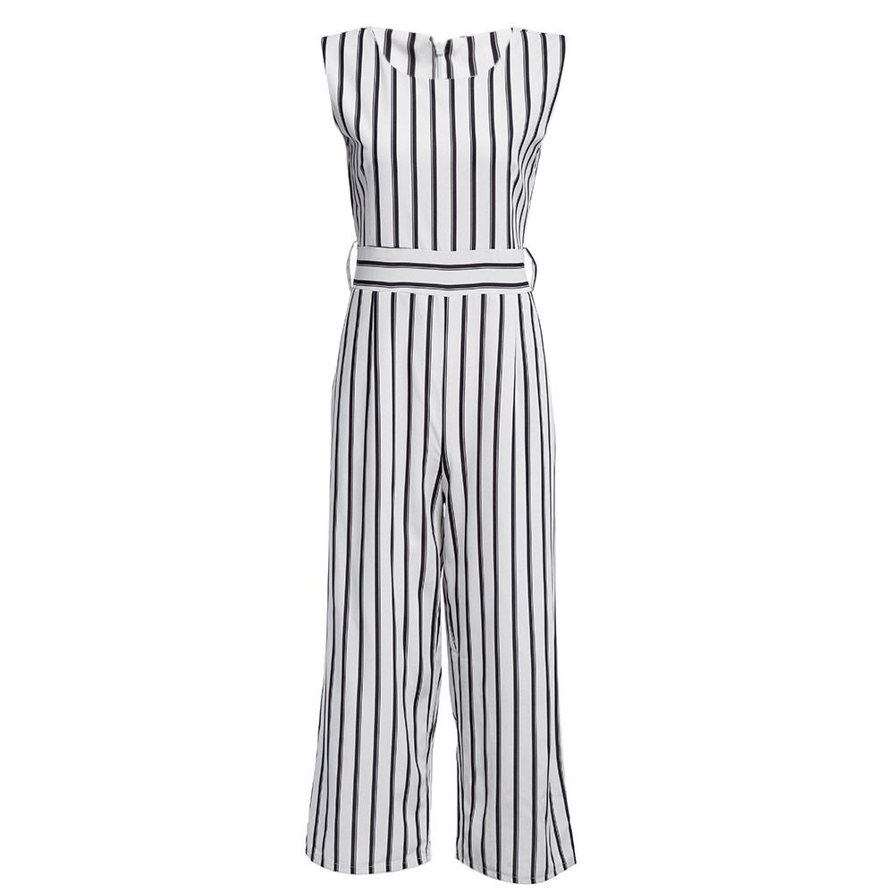 Acquistare Salopette Da Donna Estate Romper 2017 Tuta Di Lino A Righe  Bianche E Nere Senza Maniche Maniche Lunghe A Mezzo Polpaccio Salopette  Economico | Consegna Veloce E Qualità | It.Dhgate