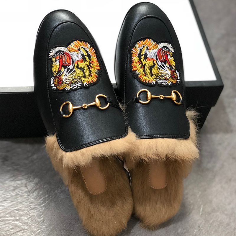 mens fur slides online -