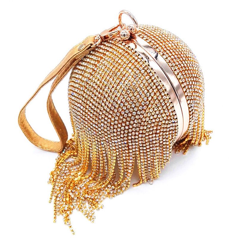 gold round clutch