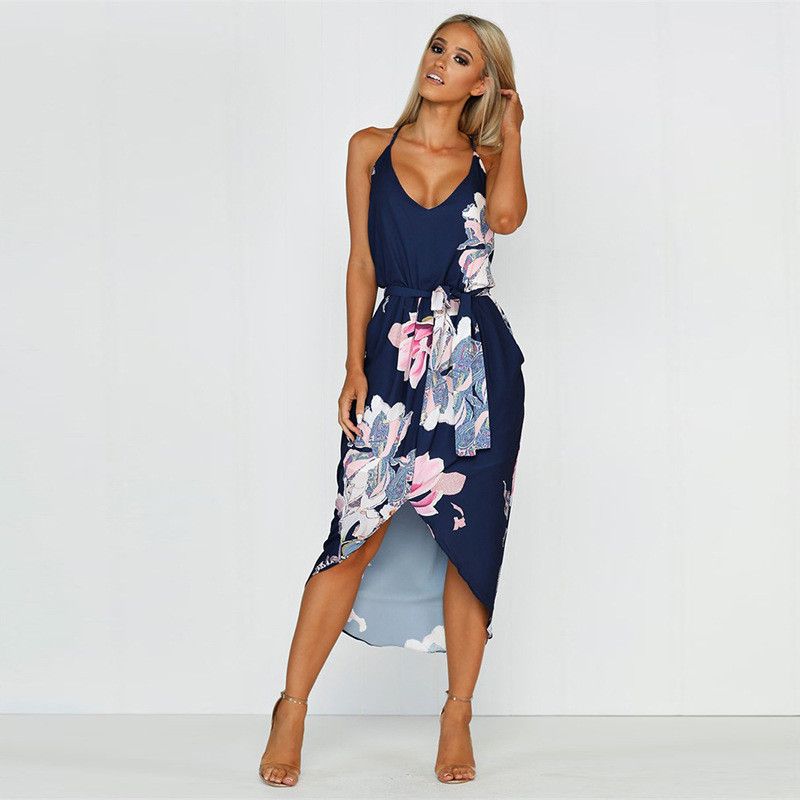 navy blue long summer dress