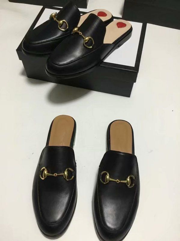 leather horsebit slipper