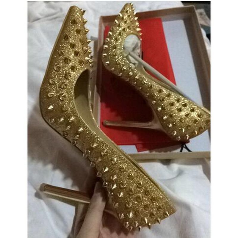 gold red bottom heels