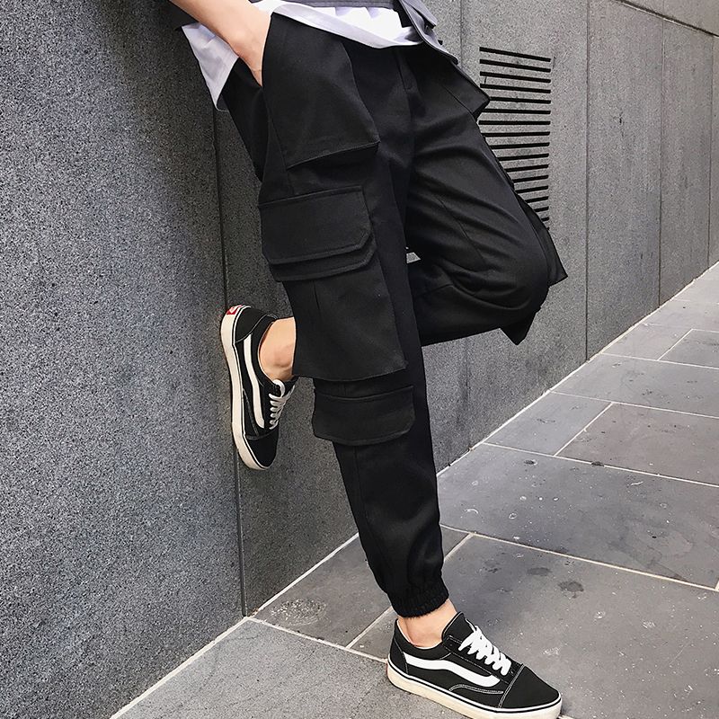 Pantalones Cargo negros de estilo Hip Hop para hombre, ropa de calle estilo  harén con múltiples bolsillos, Punk, para correr, estilo coreano  JUN(#Black) | Linio Colombia - GE063FA0E3NQFLCO