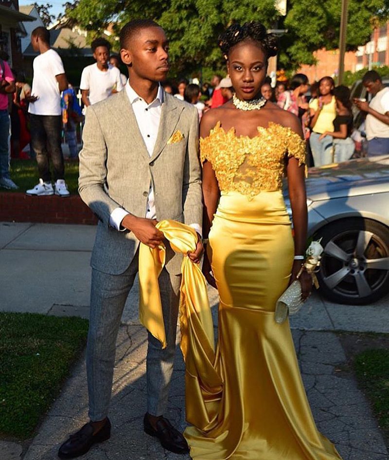 yellow and black prom