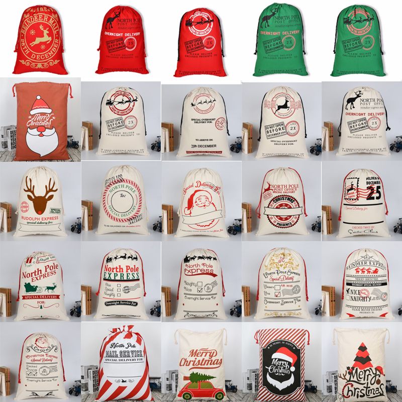 2020 Santa Sacks Monogrammable Christmas Gift Bags Santa Sack Drawstring Bag Santa Claus Deer 22 New Designs Bulk In Stock Dhw244 From China1zhan 3 34 Dhgate Com
