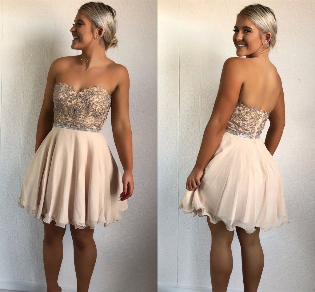 champagne homecoming dress