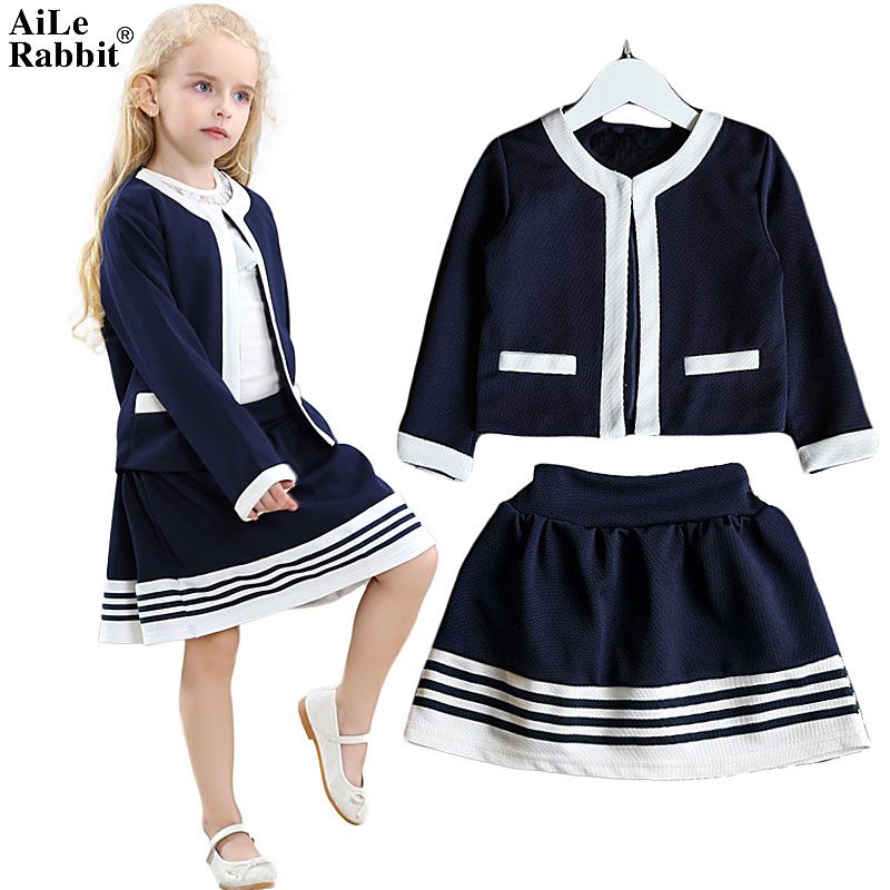 girls navy suit