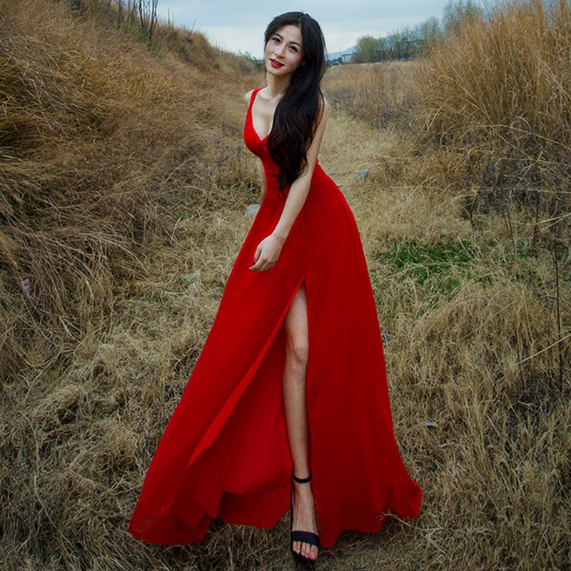 beach dress red
