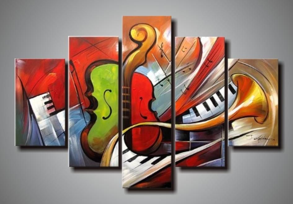 100% Handpainted Huge Modern Abstract Music Paintings Acrylic