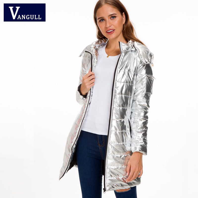 Abrigo Hetregó Acolchado Color Plata Heli Para Mujer