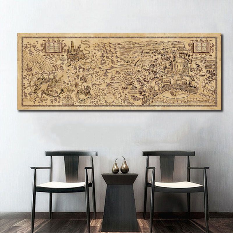 2020 Map Of The Wizarding World Of Movie Wall Art Wall Decor Silk