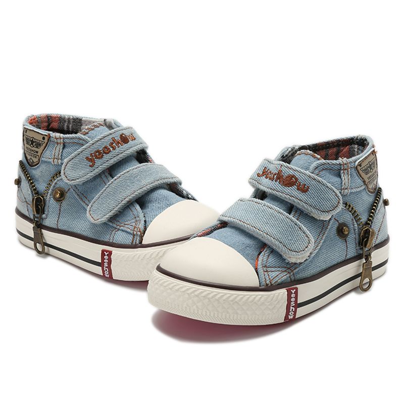 NUEVO 2018 Canvas Zapatos Para Niños Zapatillas De Deporte Para Niños Zapatos Para Niños Para Niñas Jeans Denim Botas Planas Bebés Zapatos Para Niños Pequeños De 22,02 € | DHgate