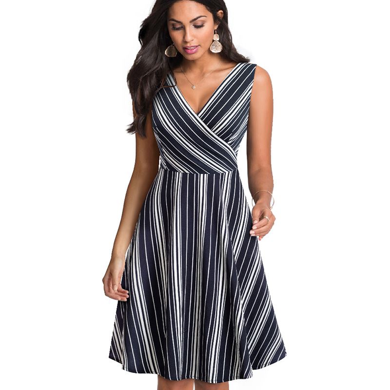 striped one piece dress