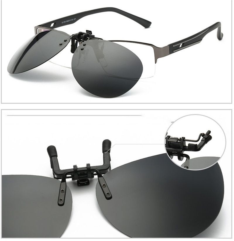 New Cool Polarized Lens Clip On Sunglasses Mens Clip On Sunglasses
