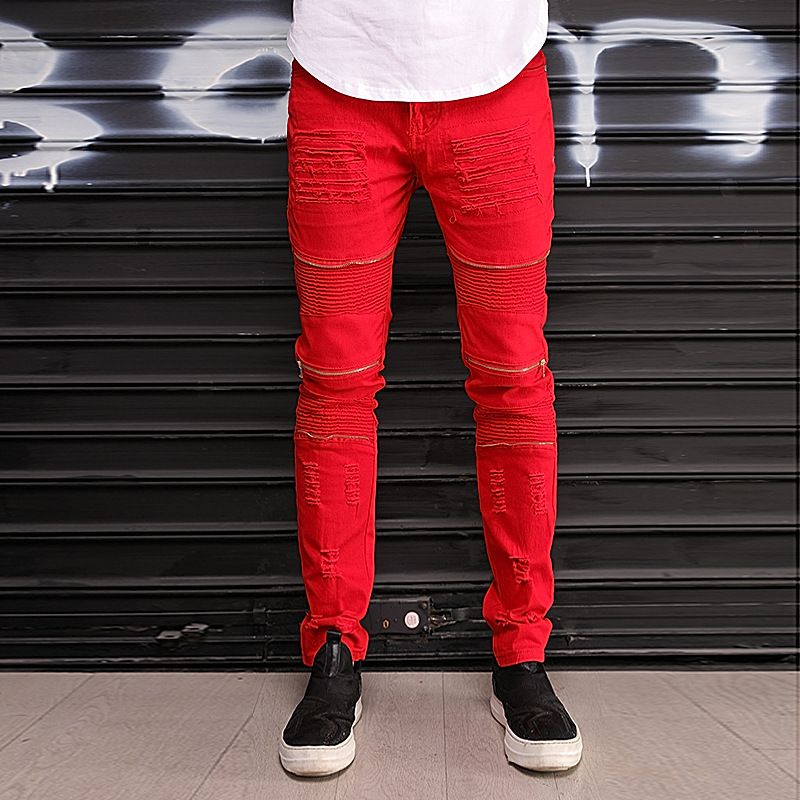 red skinny pants mens