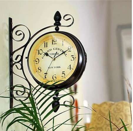New Vintage Decorative Double Sided Metal Wall Clock Antique Style Station Wall Clock Wall Hanging Clock 35cm 28cm Traditional Wall Clock Decorative Large Wall Clock Design From Sabonhome 56 54 Dhgate Com