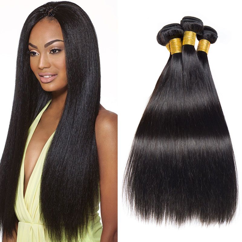 Brazilian Straight Hair Bundles 16 18 20 Inch Human Hair Weave