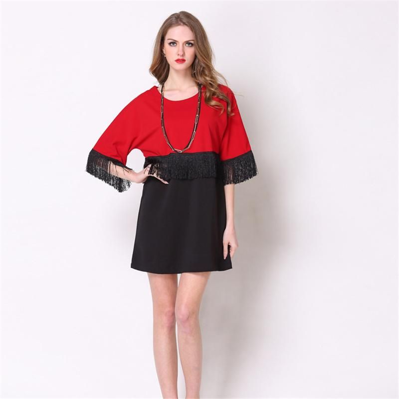 plus size tassel dress
