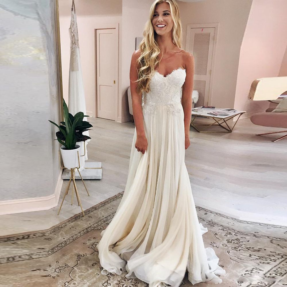 Buy Simple A Line Chiffon Wedding Dresses Cap Sleeve V Neck